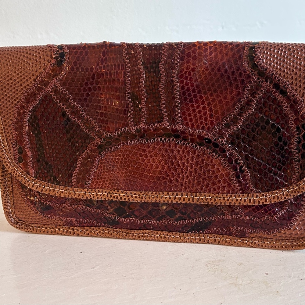 Carlos Falchi Vintage Python Snake Lizard Patchwo… - image 2